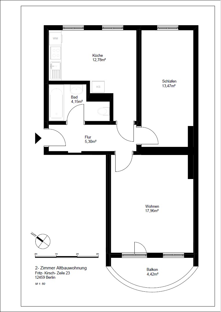 2+1, Berlin Oberschöneweide Berlin 12459, 56 m² - 1