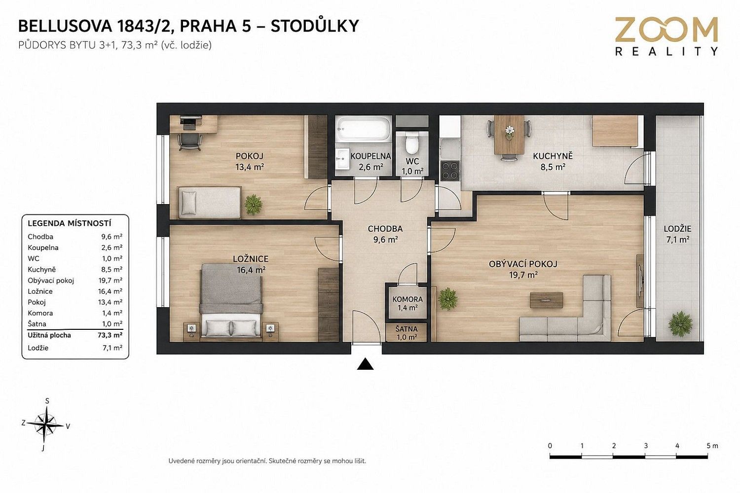 Byt 3+1 · 73 m² · Bellušova, Praha 5 - Stodůlky - 3