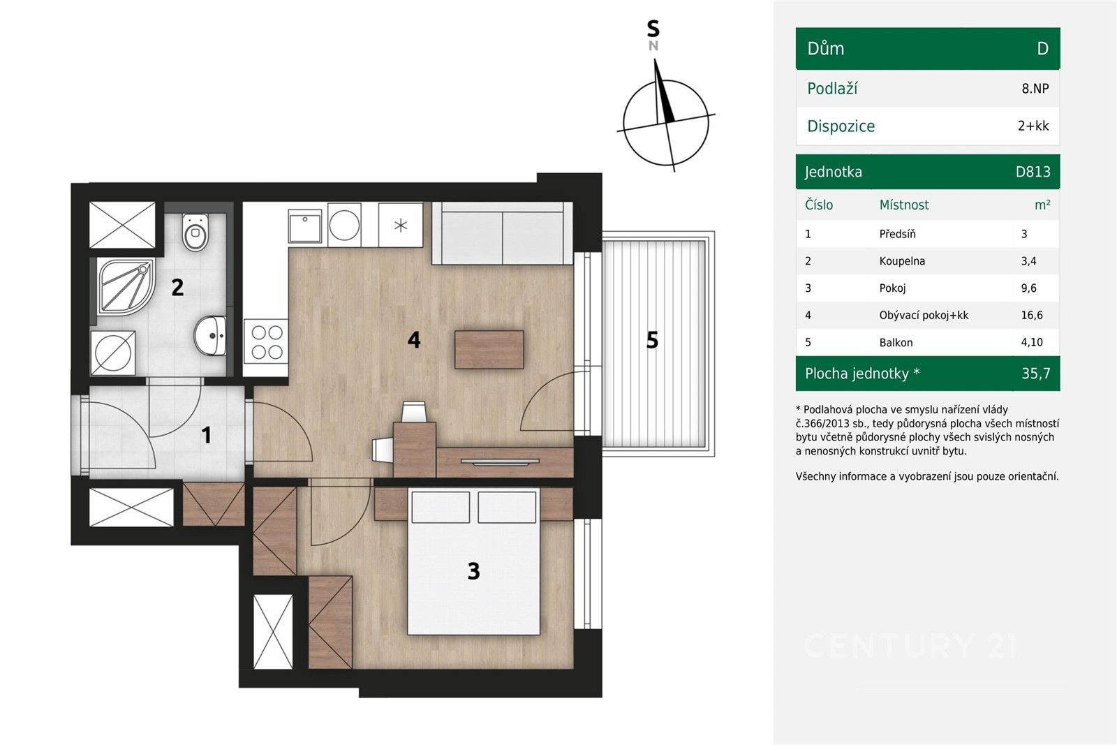 2+kk, Arnošta Staňka , Praha Hostivař, 34 m² - 2