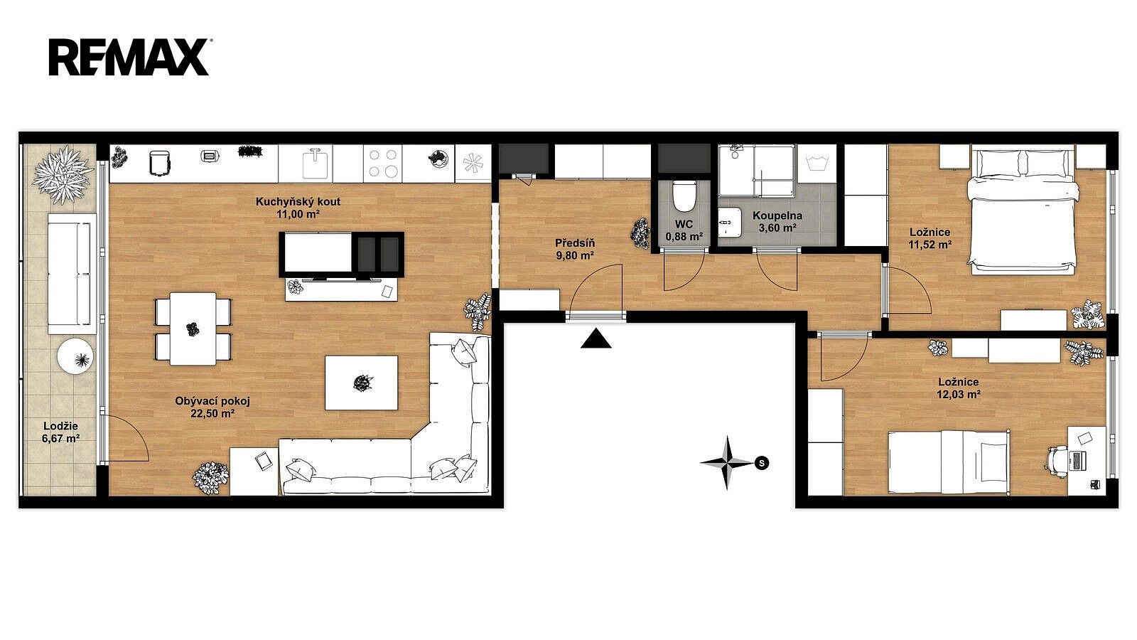 Byt 3+kk · 71 m² · Štětínská, Praha 8 - Bohnice - 3