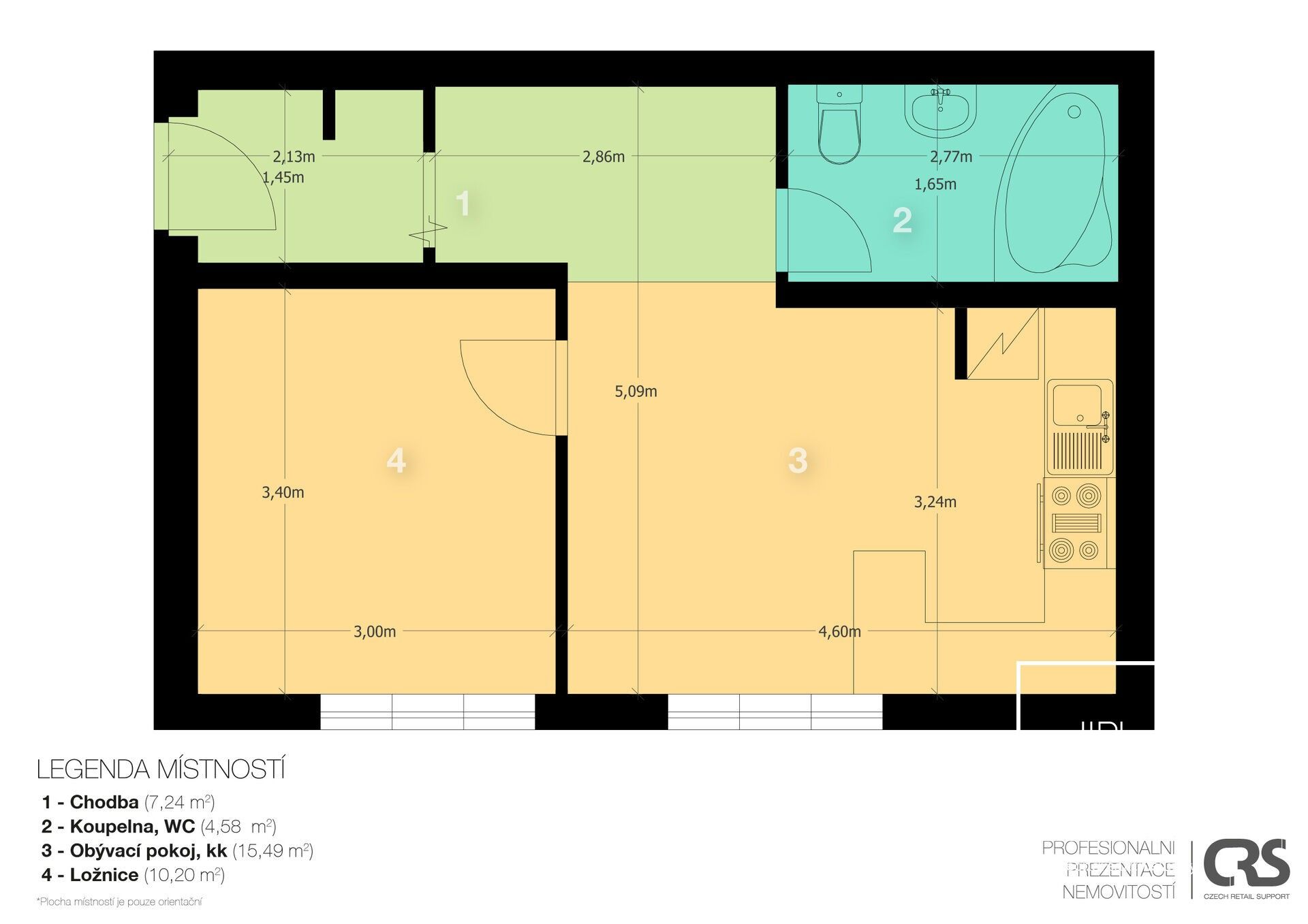 Byt 2+kk · 40 m² · Michelská, Praha - 4