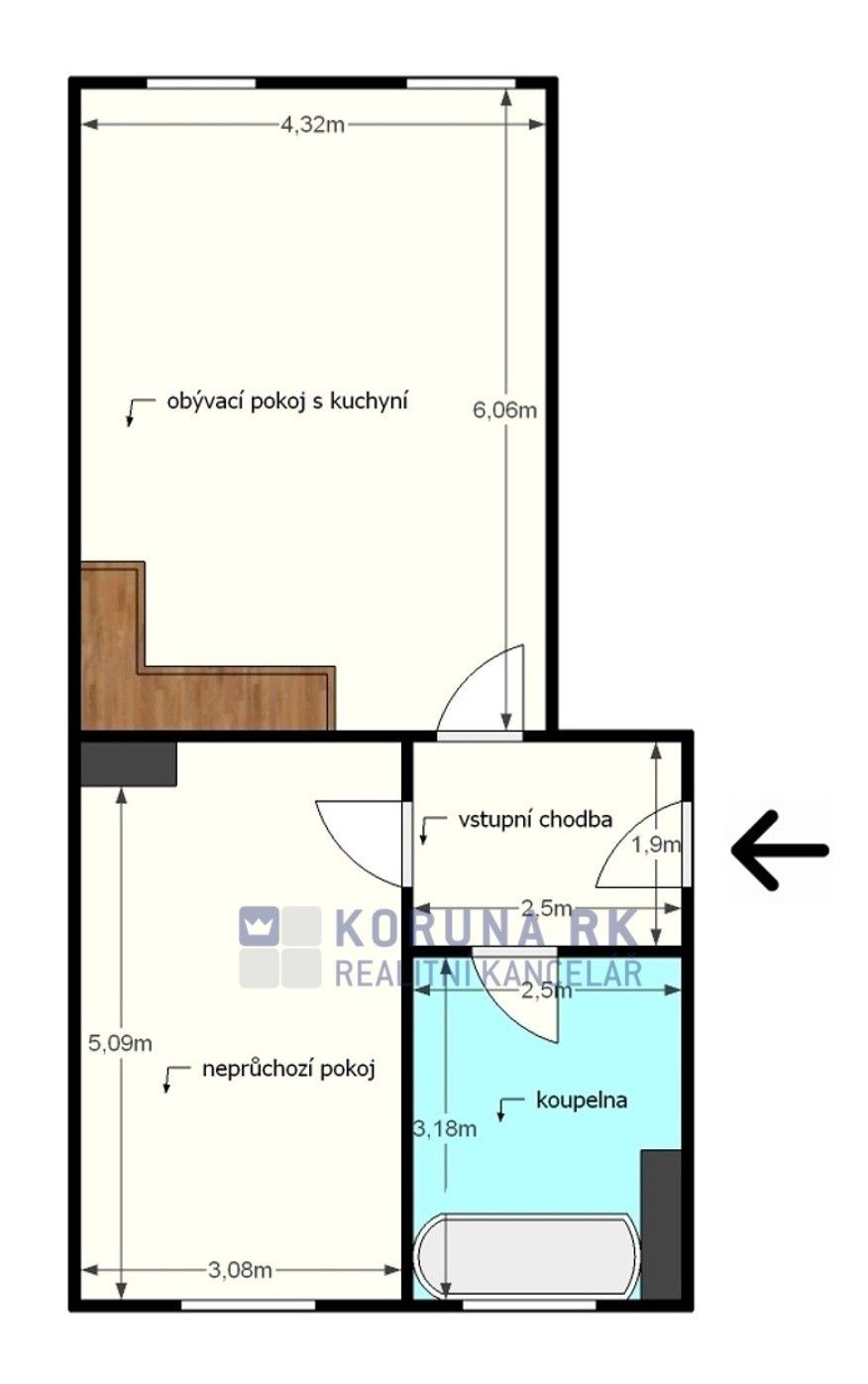 Pronájem byt 2+kk - Lidická tř., České Budějovice, 56 m²