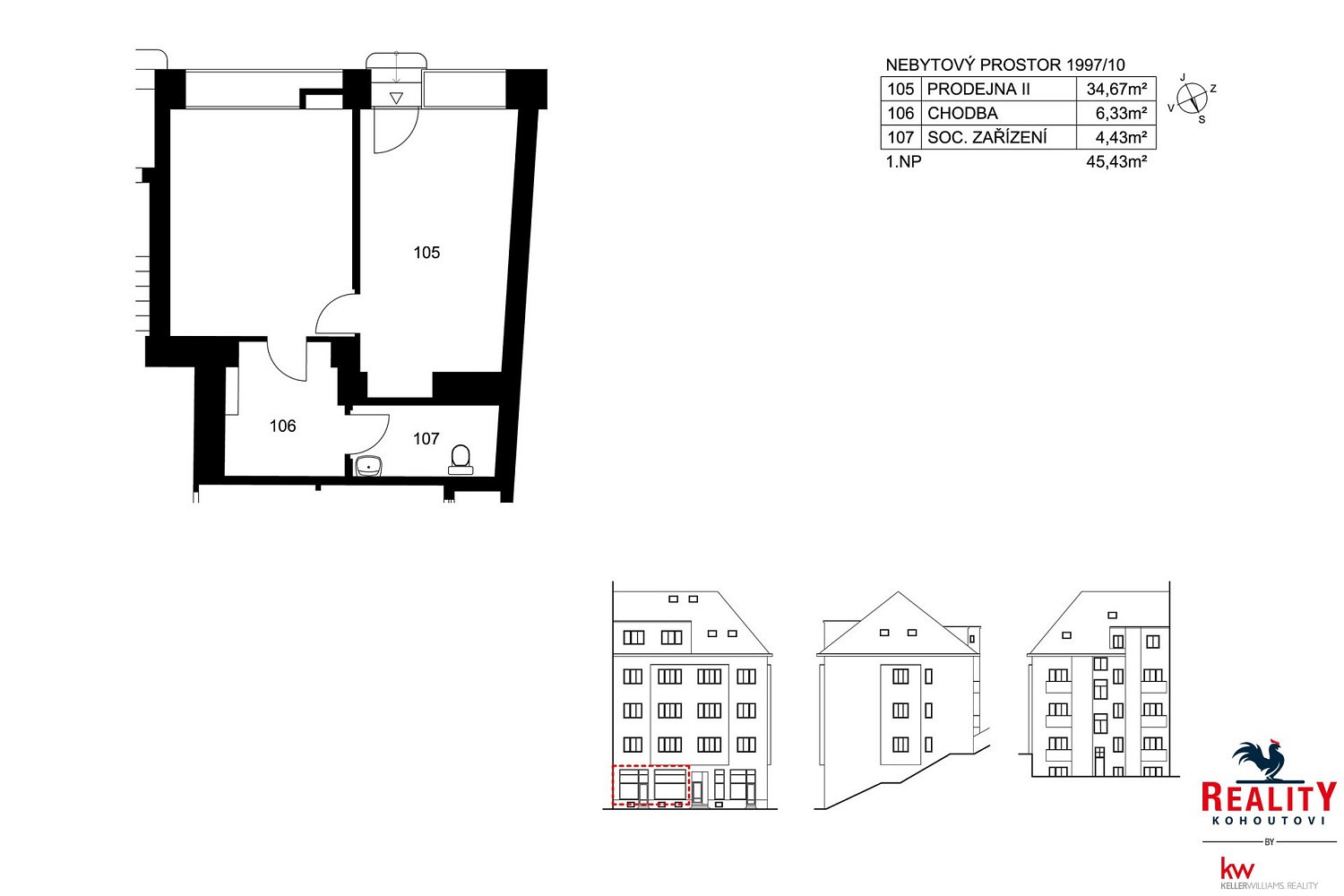 Obchodní prostory, Budějovická, Tábor, 45 m² - 2