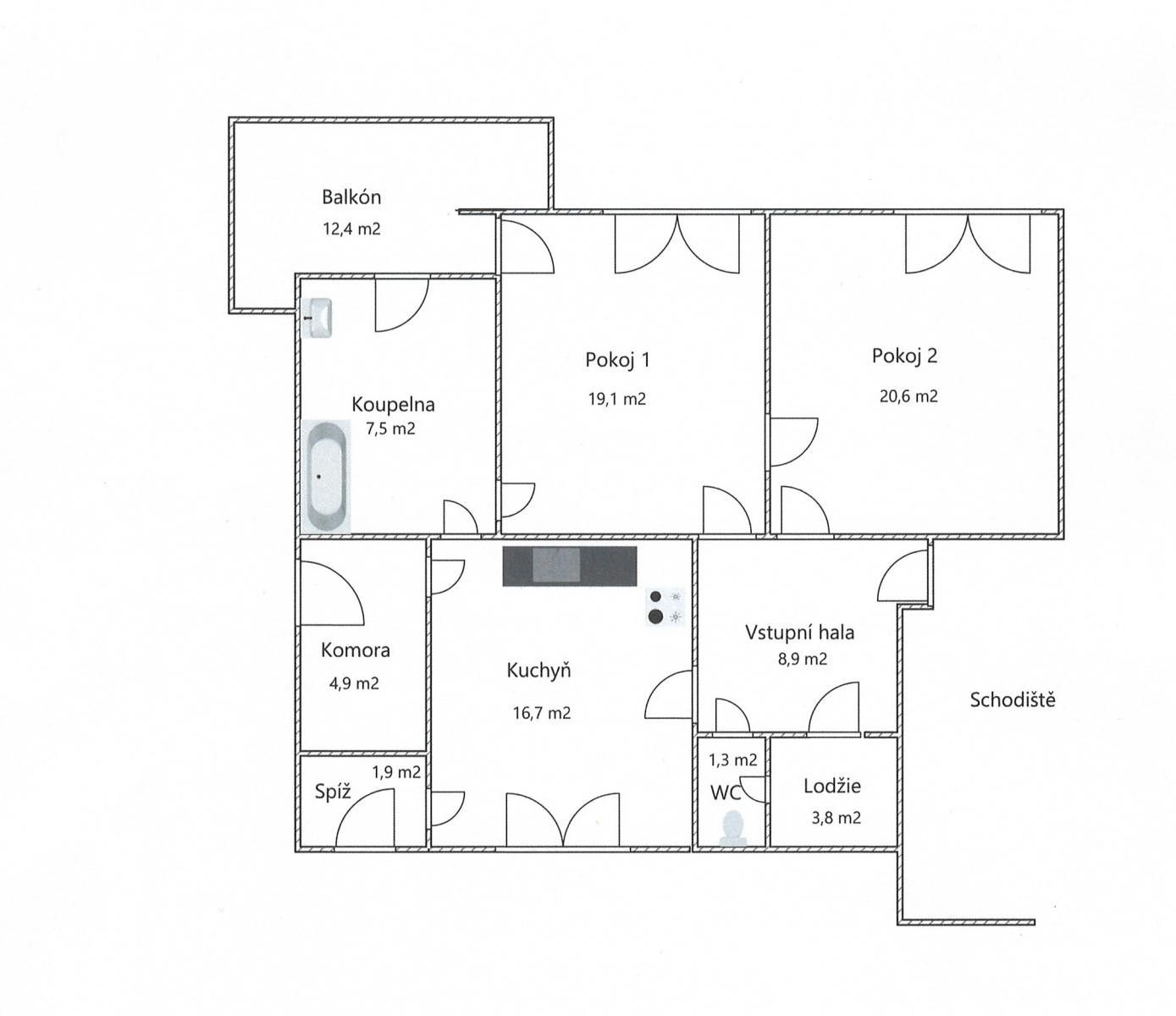 3+kk, Obora, Vlašim, 88 m² - 2
