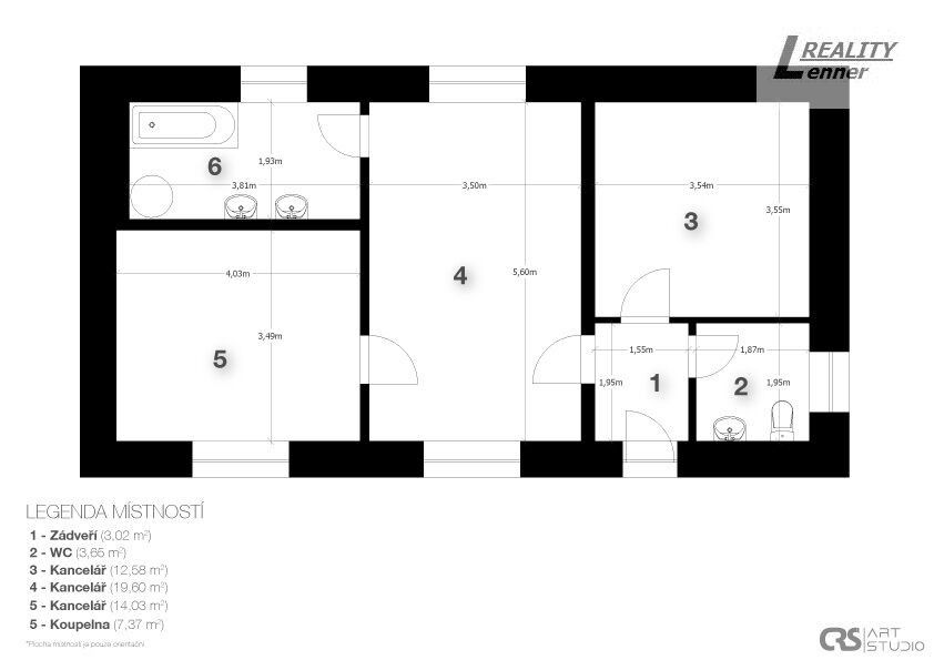 Pronájem kancelář - Mixova, Příbram, 60 m²