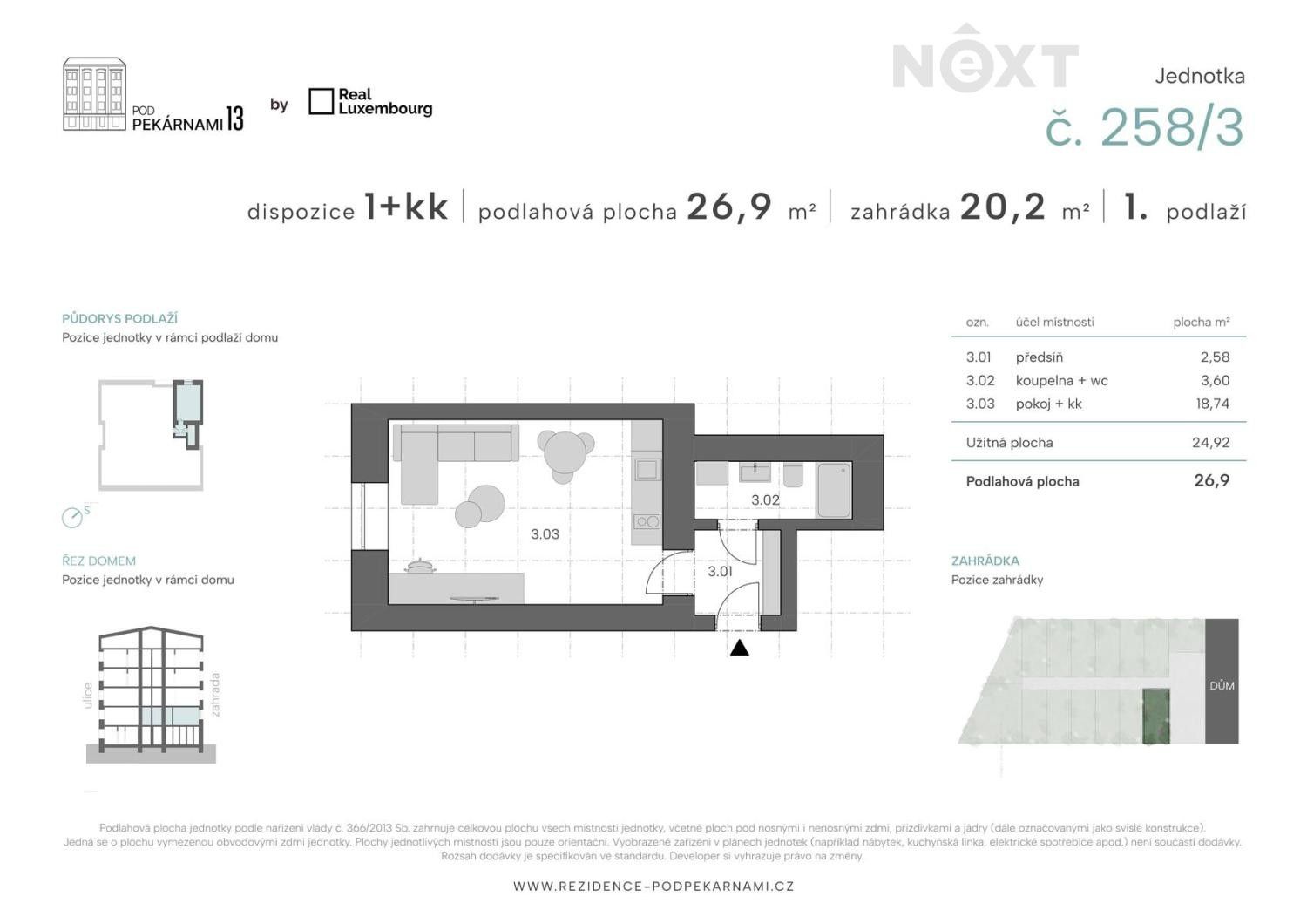 Prodej byt 1+kk - Vysočany, Praha, 27 m²