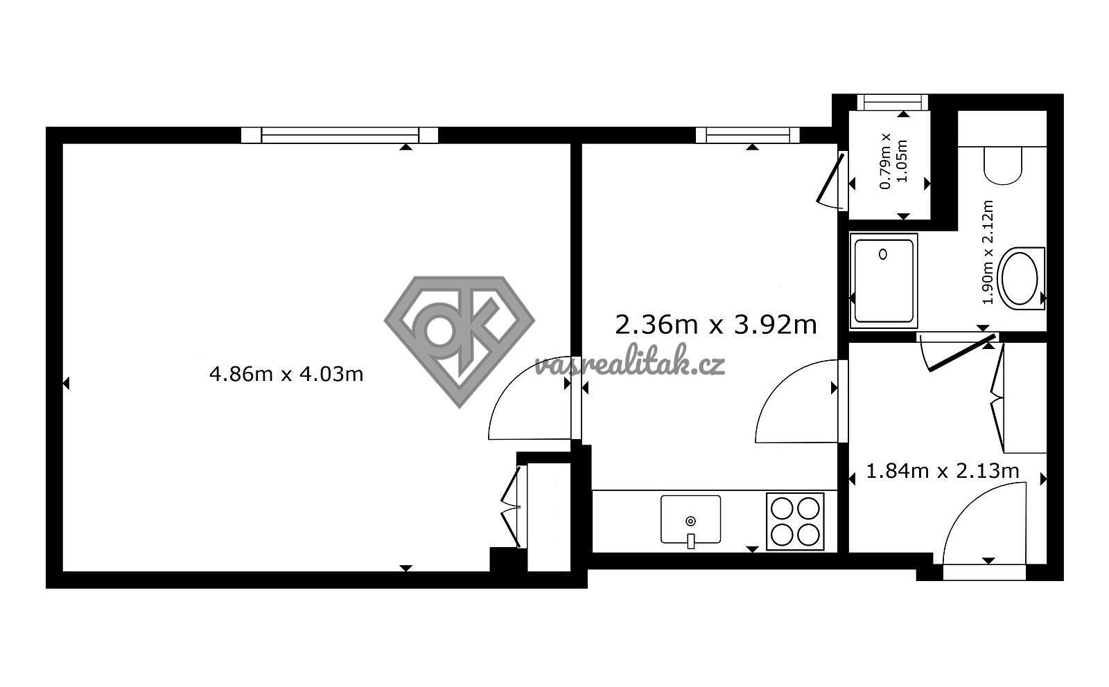 1+1, Česká Třebová, okres Ústí nad Orlicí, Pardubický kraj, 38 m² - 2