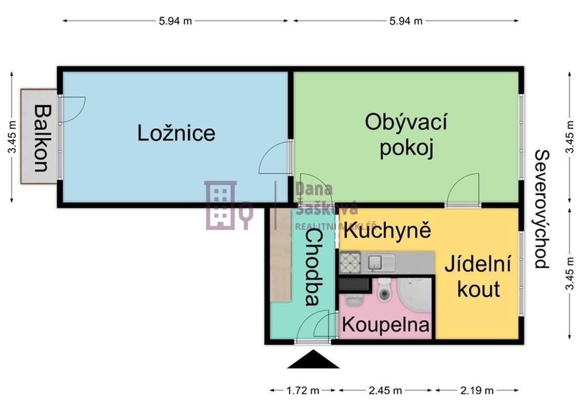 Pronájem byt 2+1 - sídliště Vajgar 576, Jindřichův Hradec III, 65 m² - 5
