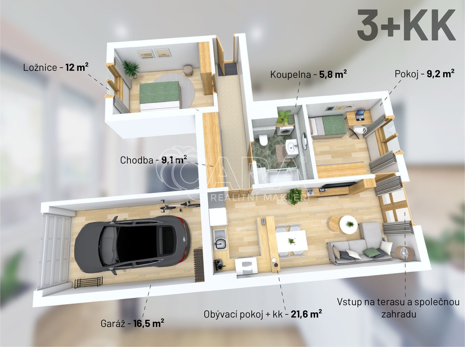 Prodej byt 3+kk - Příčná II., Jesenice, 58 m²