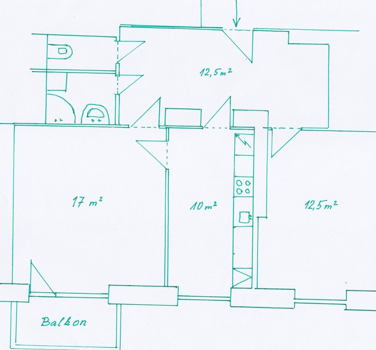 2+1, Josefa Ressla, Pardubice - Pardubice, Pardubický kraj, 58 m² - 2