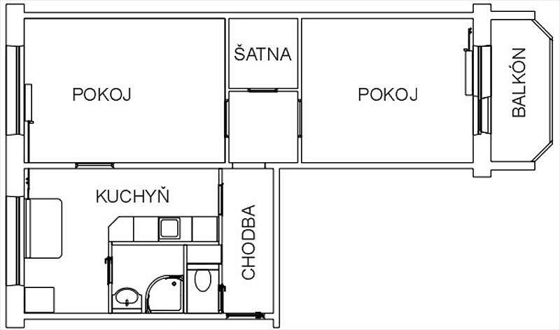 2+1, Uzbecká, Brno - Bohunice, 60 m² - 2