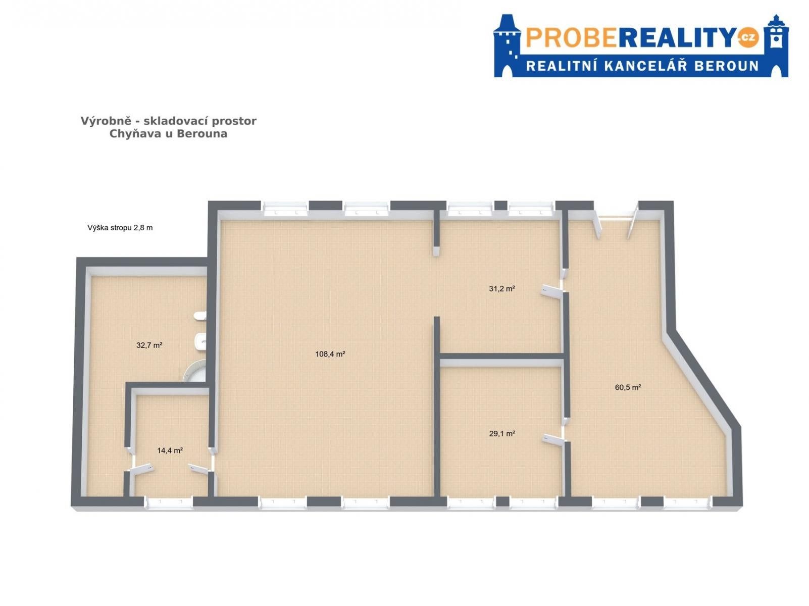 Výrobní prostory, Hýskovská, Chyňava, 172 m²
