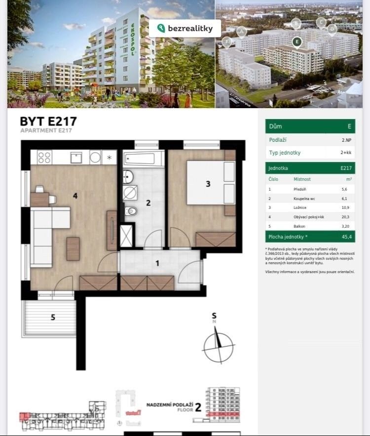 2+kk, U továren  , Praha, 45 m²