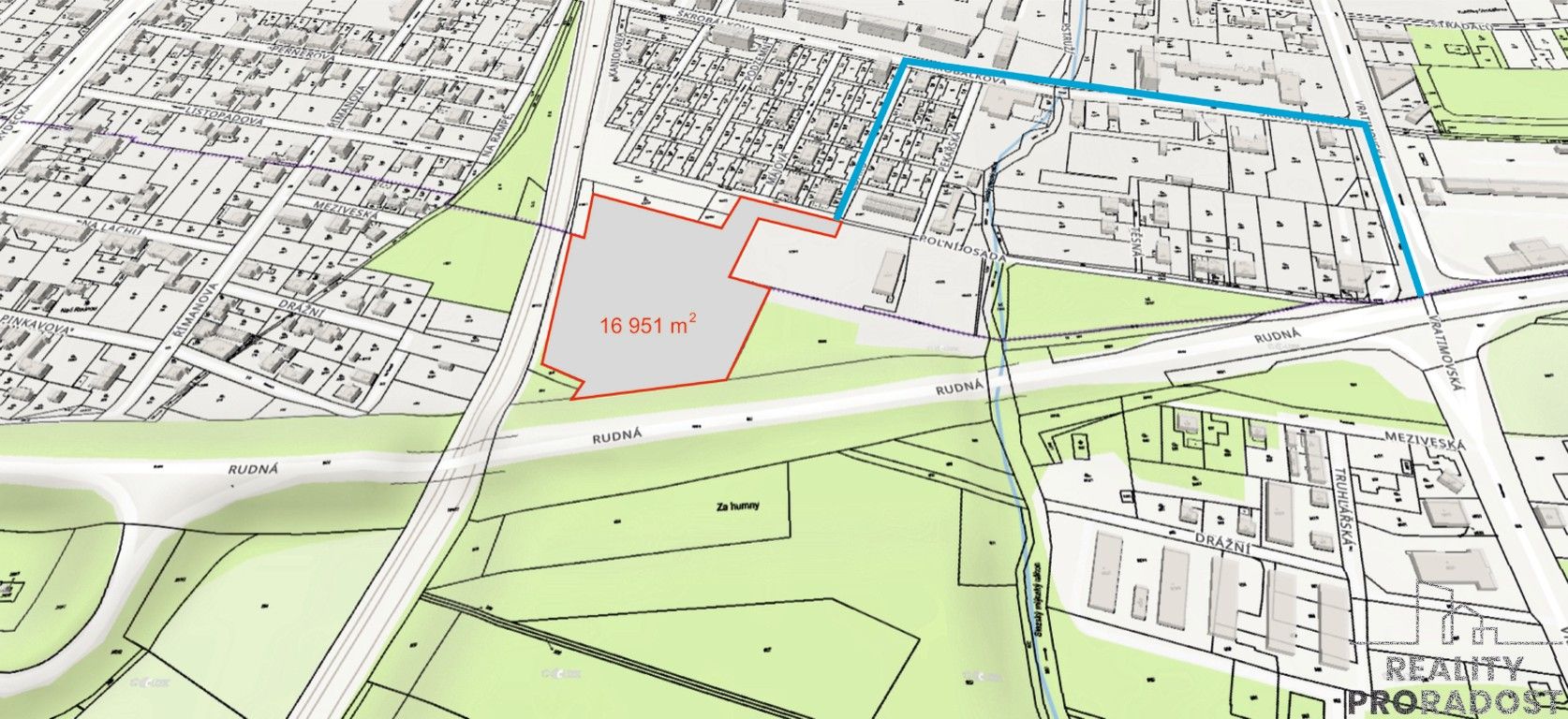 Pozemky pro bydlení, Ostrava, 16 951 m² - 2