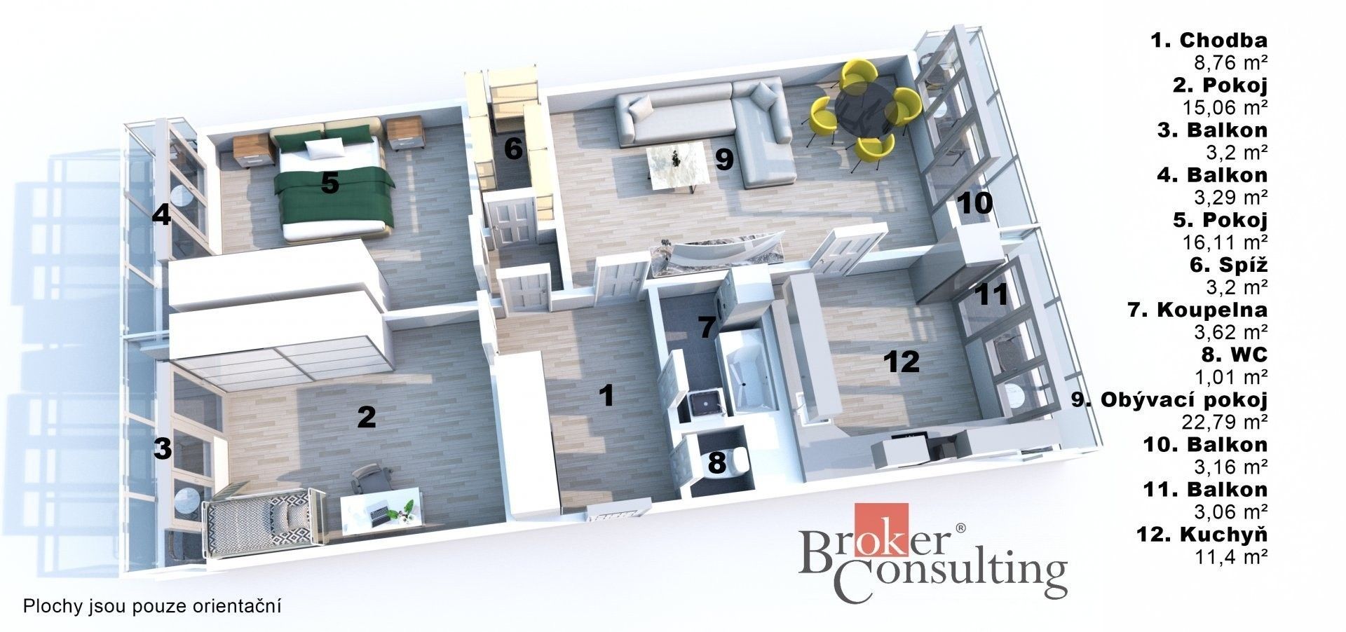 Prodej byt 3+1 - třída Edvarda Beneše, Hradec Králové, 98 m²