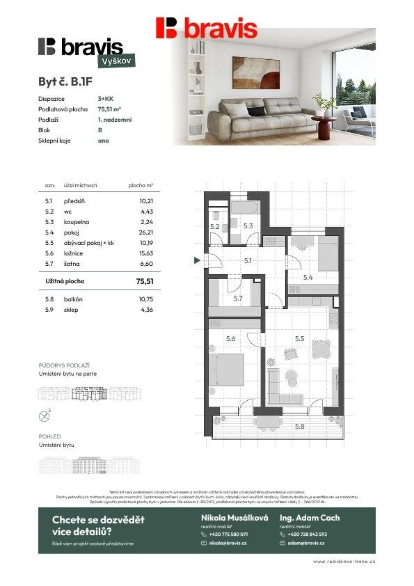 Prodej byt 3+kk - Vyškov Vyškov-Předměstí, 91 m² - 5