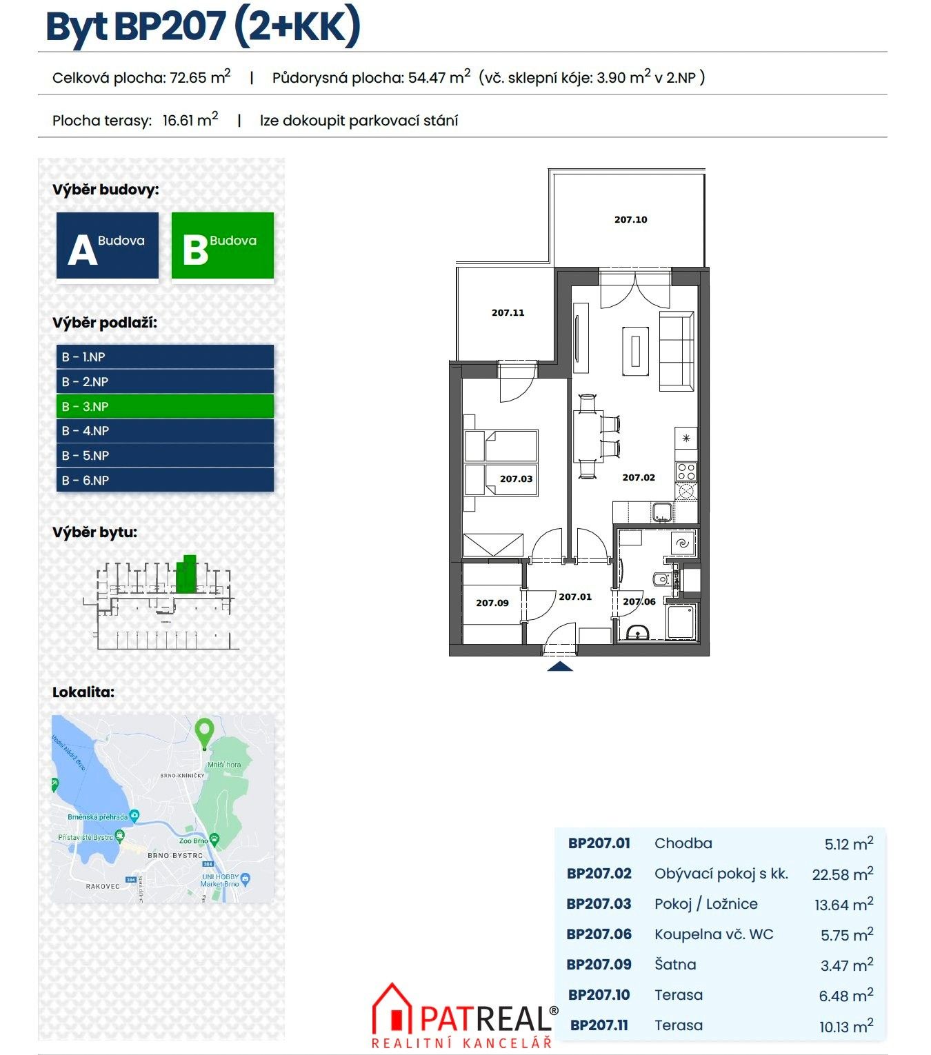 2+kk, Ondrova, Brno Kníničky, 73 m² - 2