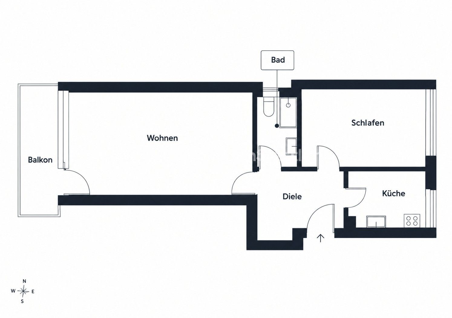 2+1, Berliner Allee 56 Augsburg Innenstadt Bayern 86153, 59 m² - 2