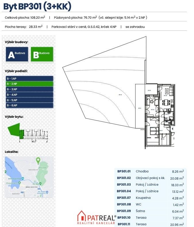 3+kk, Ondrova, Brno Kníničky, 108 m² - 2