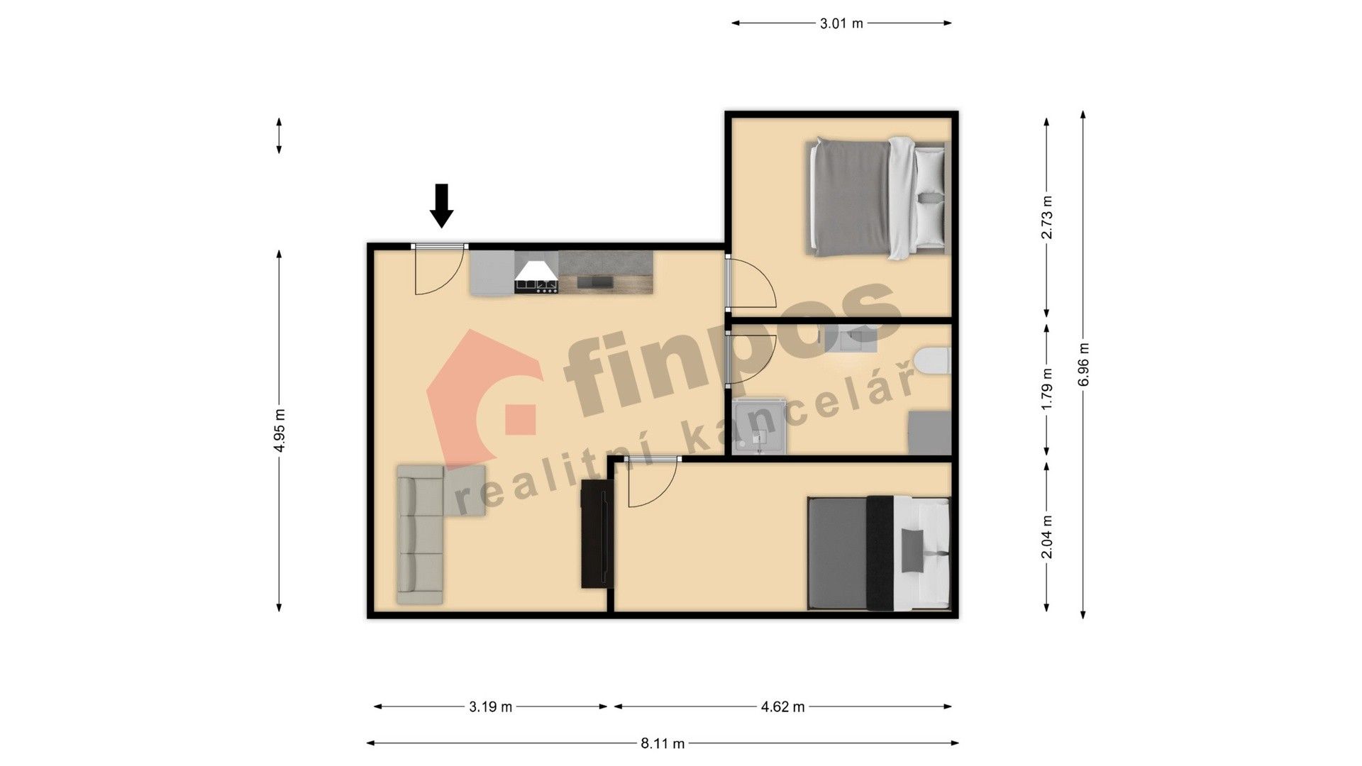 Prodej byt 3+kk - Pod Strání 218, Netvořice, 41 m² - 5
