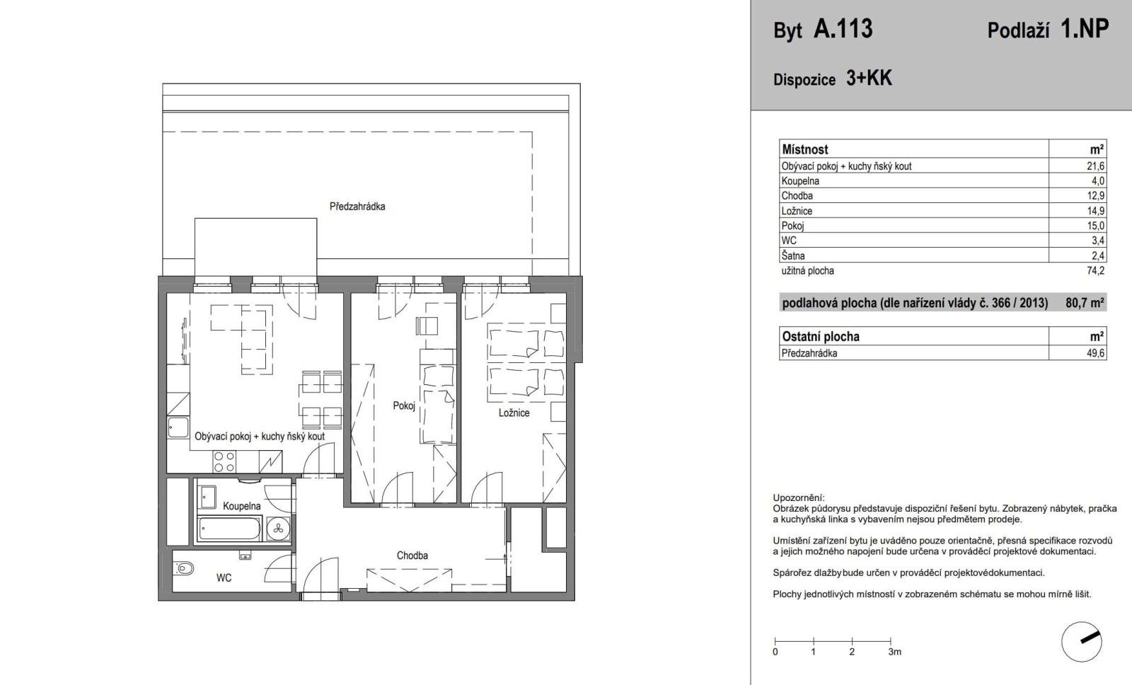 3+kk, Hůry, 130 m²