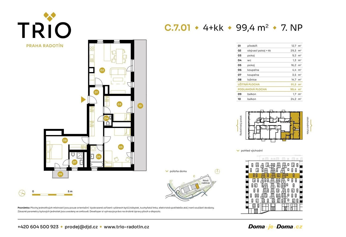 4+kk, Praha - Radotín, okres Praha 16, Hlavní město Praha, 99 m² - 2