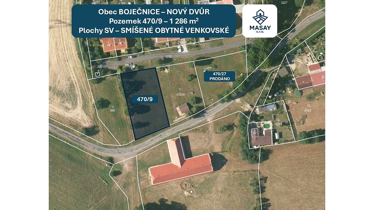 Pozemek pro bydlení, 1 286 m²