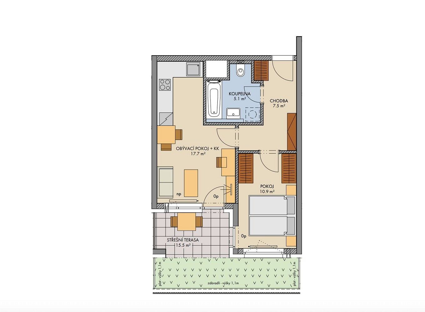 2+kk, Praha - Stodůlky, okres Praha 13, Hlavní město Praha, 43 m² - 2