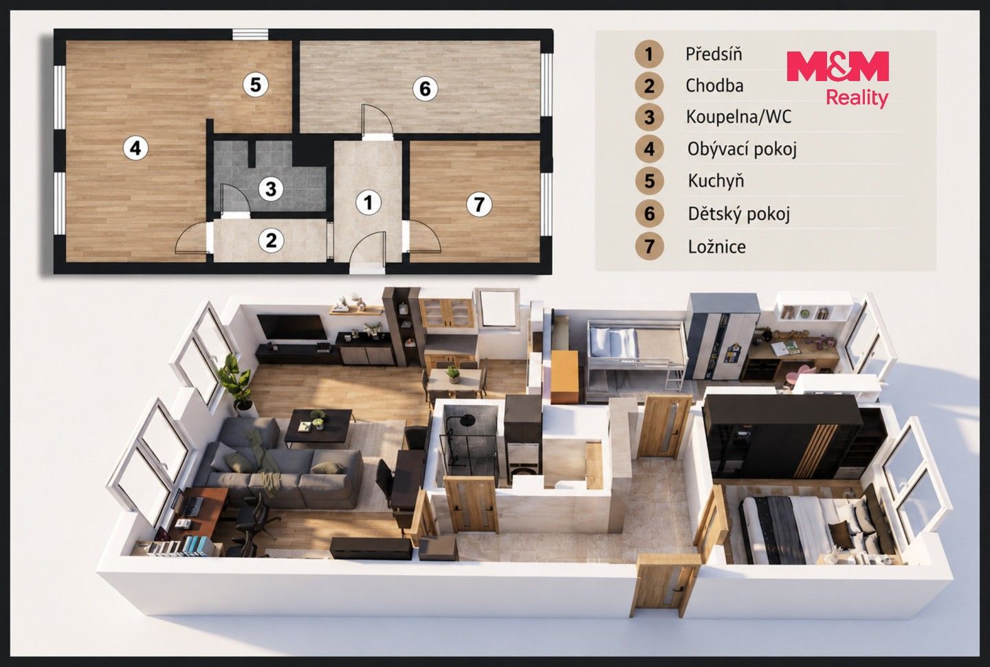 Byt 3+1 · 71 m² · Kpt. Jaroše, Beroun - 3