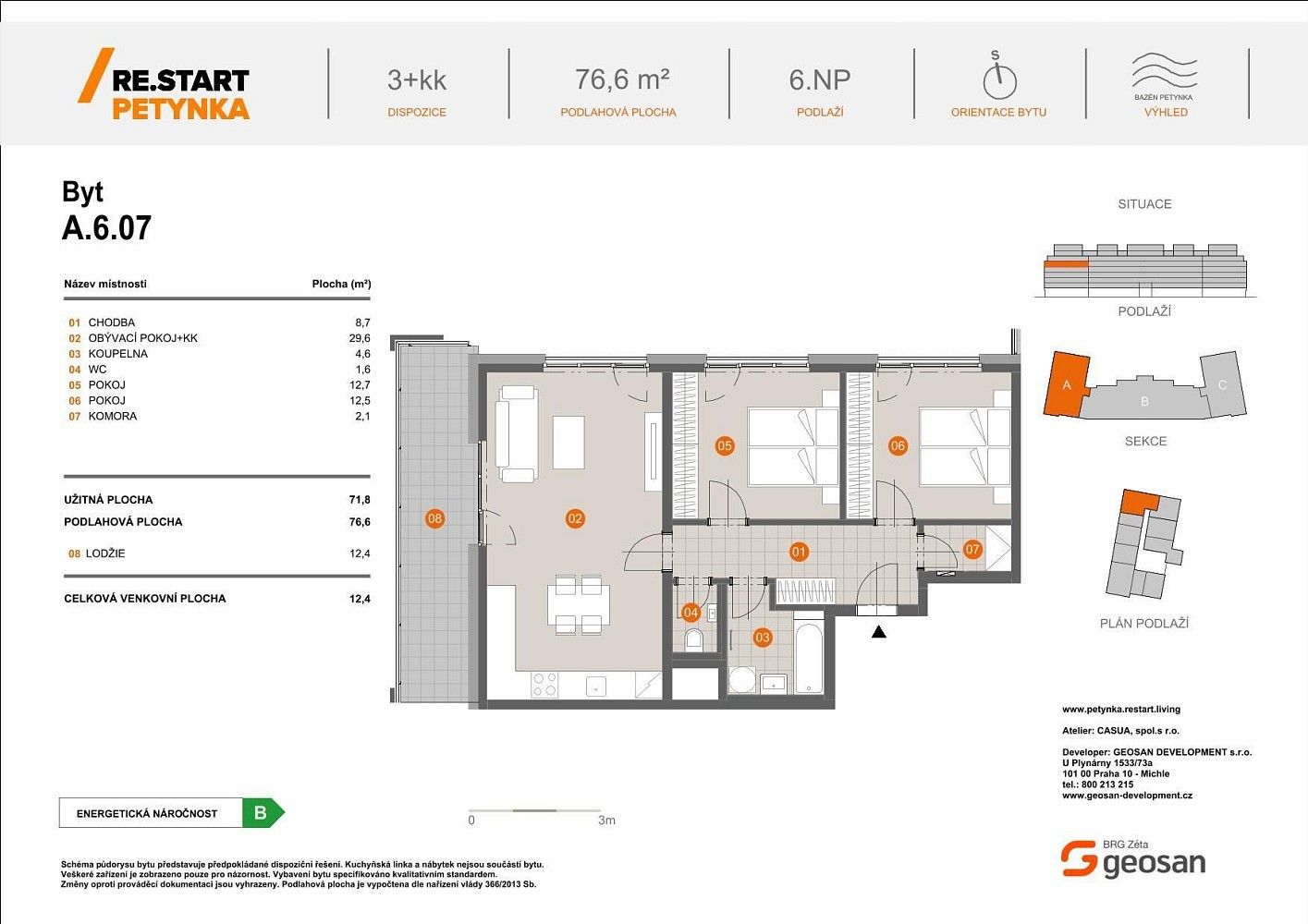 Byt 3+kk · 72 m² · Praha - Střešovice, okres Praha 6, Hlavní město Praha - 3
