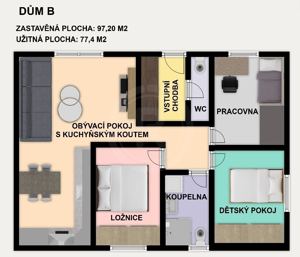 Rodinné domy, Jiráskova 54, Včelná, 84 m² - 2