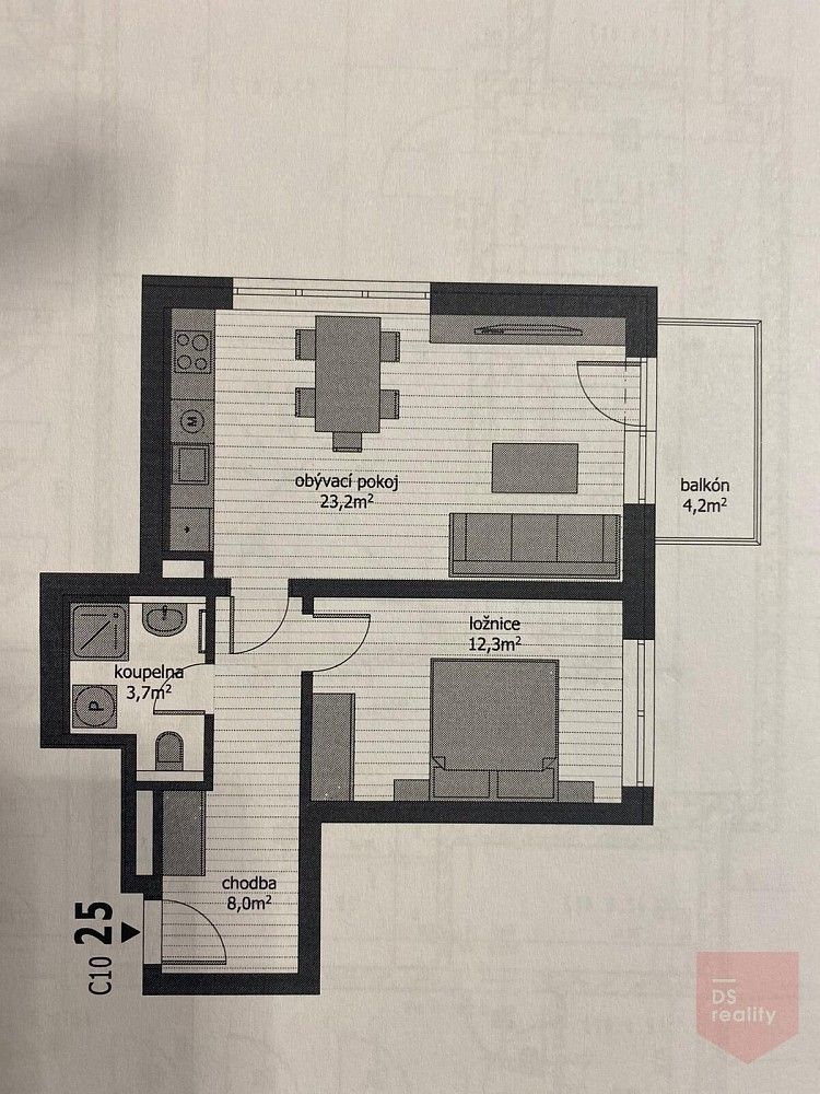 Byt 2+kk · 51 m² · Armádní, Milovice - Mladá, okres Nymburk - 3