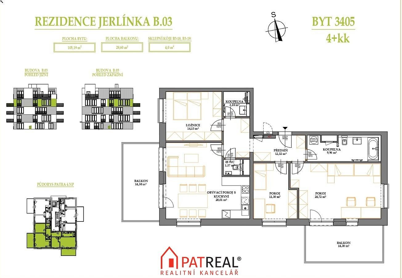 4+kk, Brno - Žebětín, okres Brno-město, Jihomoravský kraj, 133 m² - 2