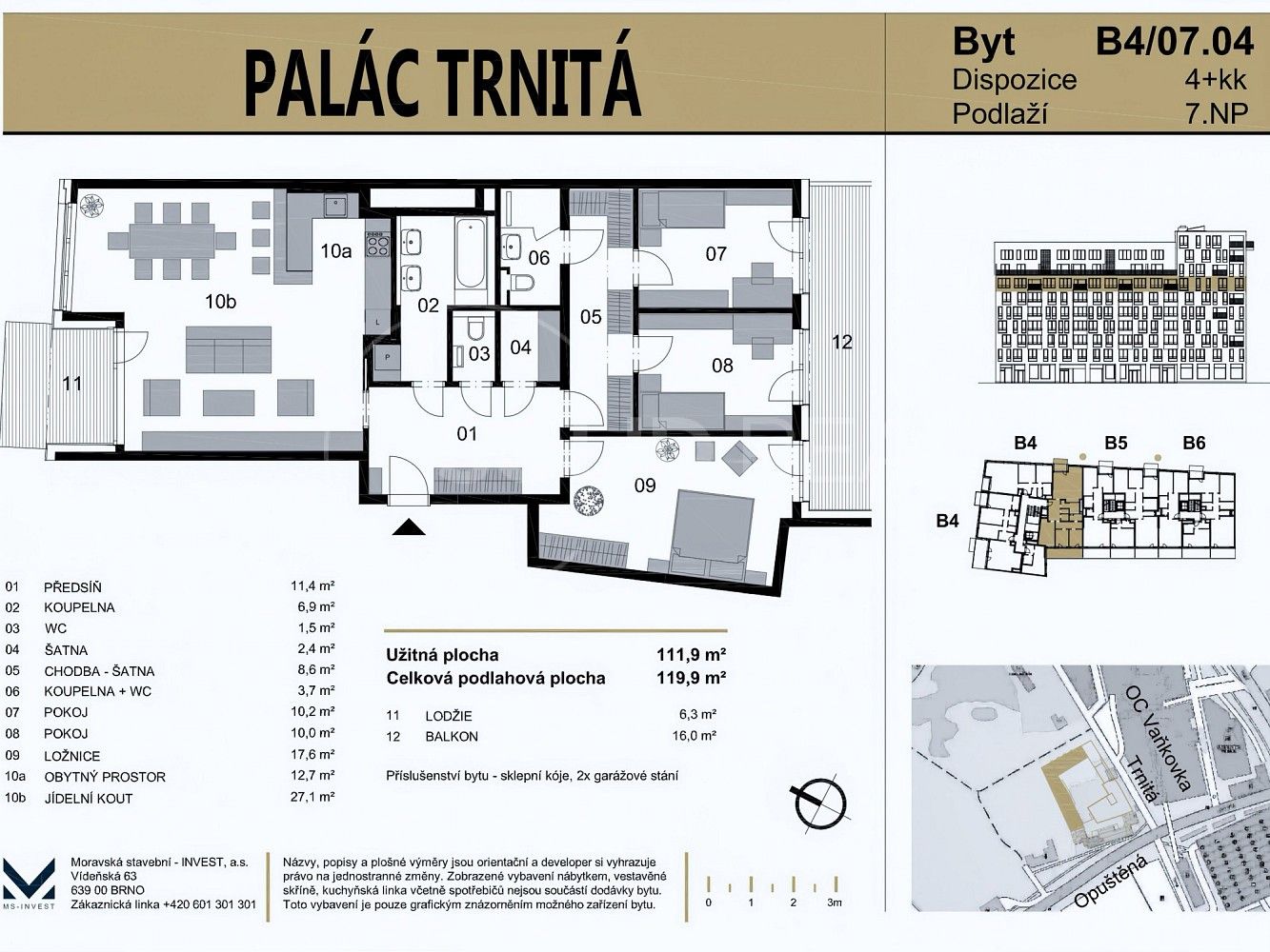Byt 4+kk · 120 m² · Brno - Trnitá - 3