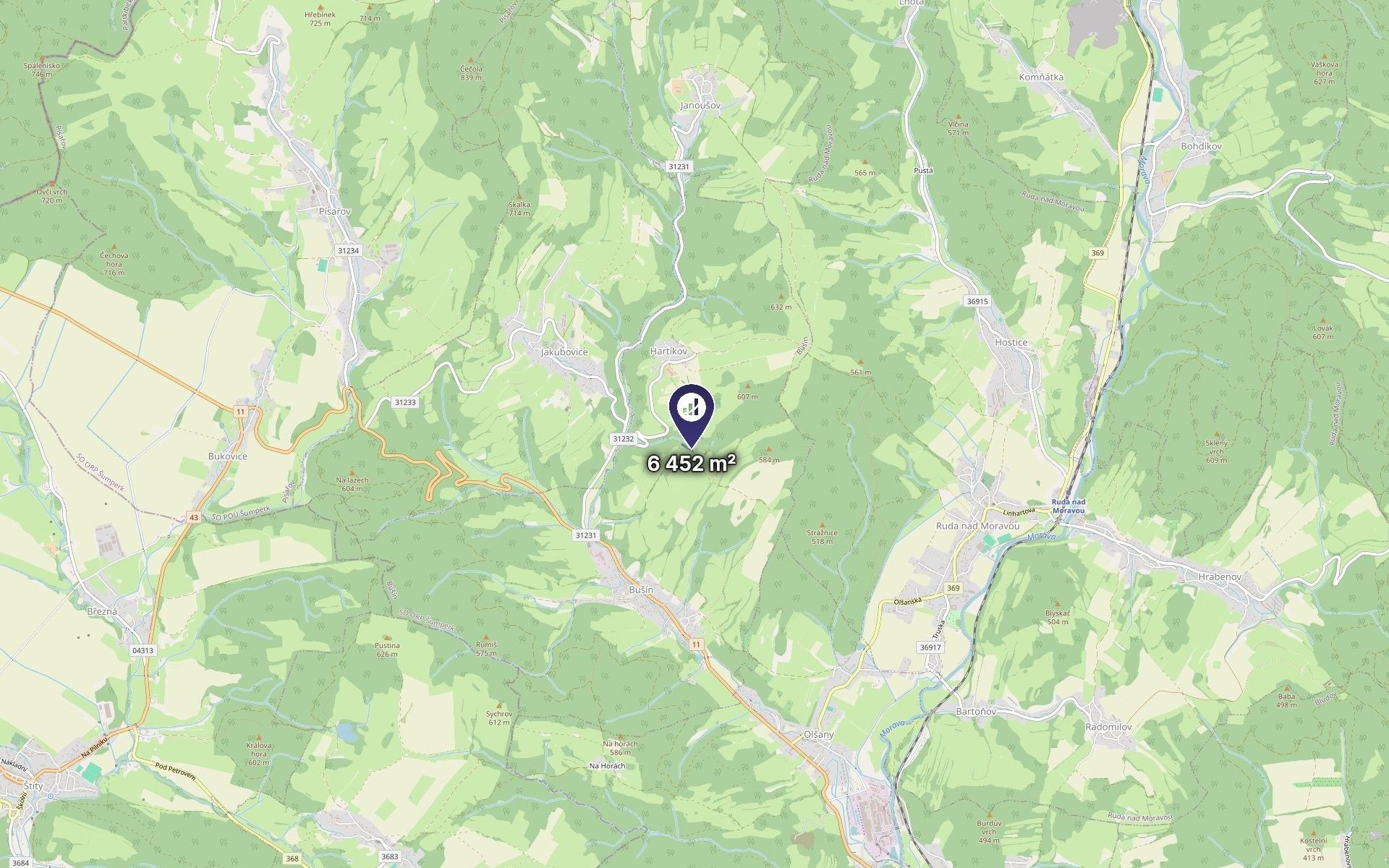 Les · 6 452 m² · Bušín - 3