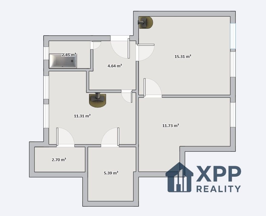 Prodej byt 2+1 - Loučovice, 52 m²