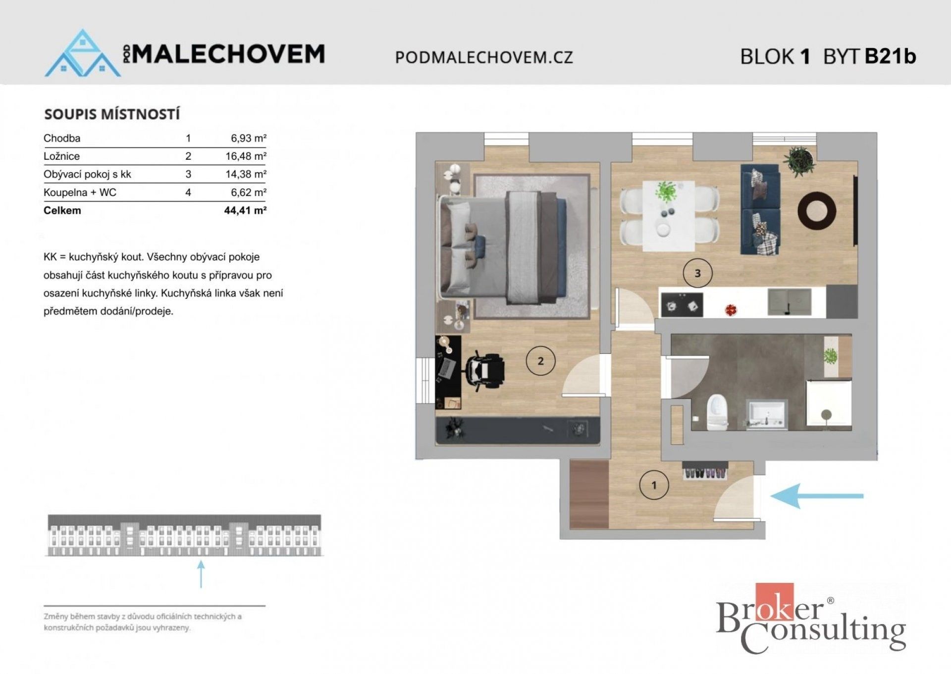 Prodej byt 2+kk - Prokopa Velikého, Český Brod, 44 m²