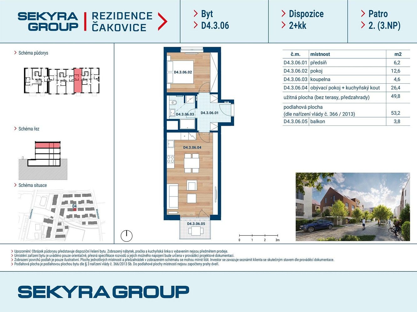 Prodej byt 2+kk - Praha - Čakovice, okres Praha 18, Hlavní město Praha, 50 m² - 2