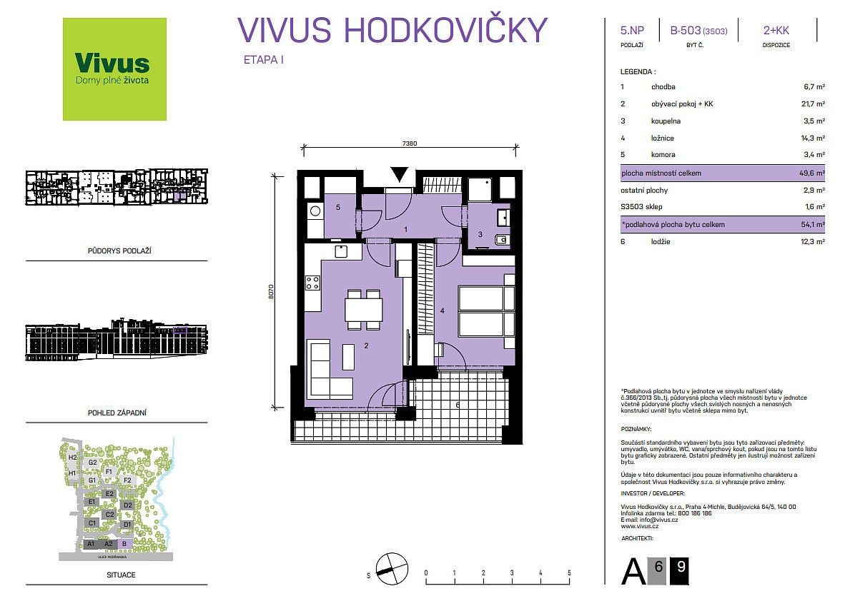 2+kk, Modřanská, Praha 4, 54 m² - 1