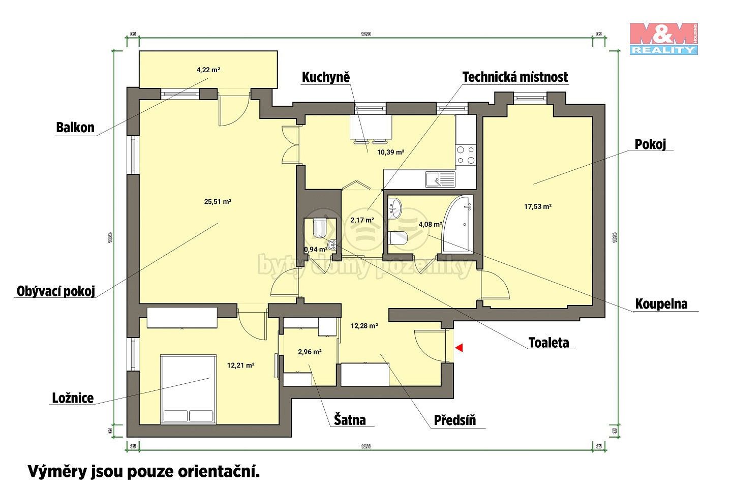 Byt 3+1 · 92 m² · Mariánské Lázně, okres Cheb, Karlovarský kraj - 4