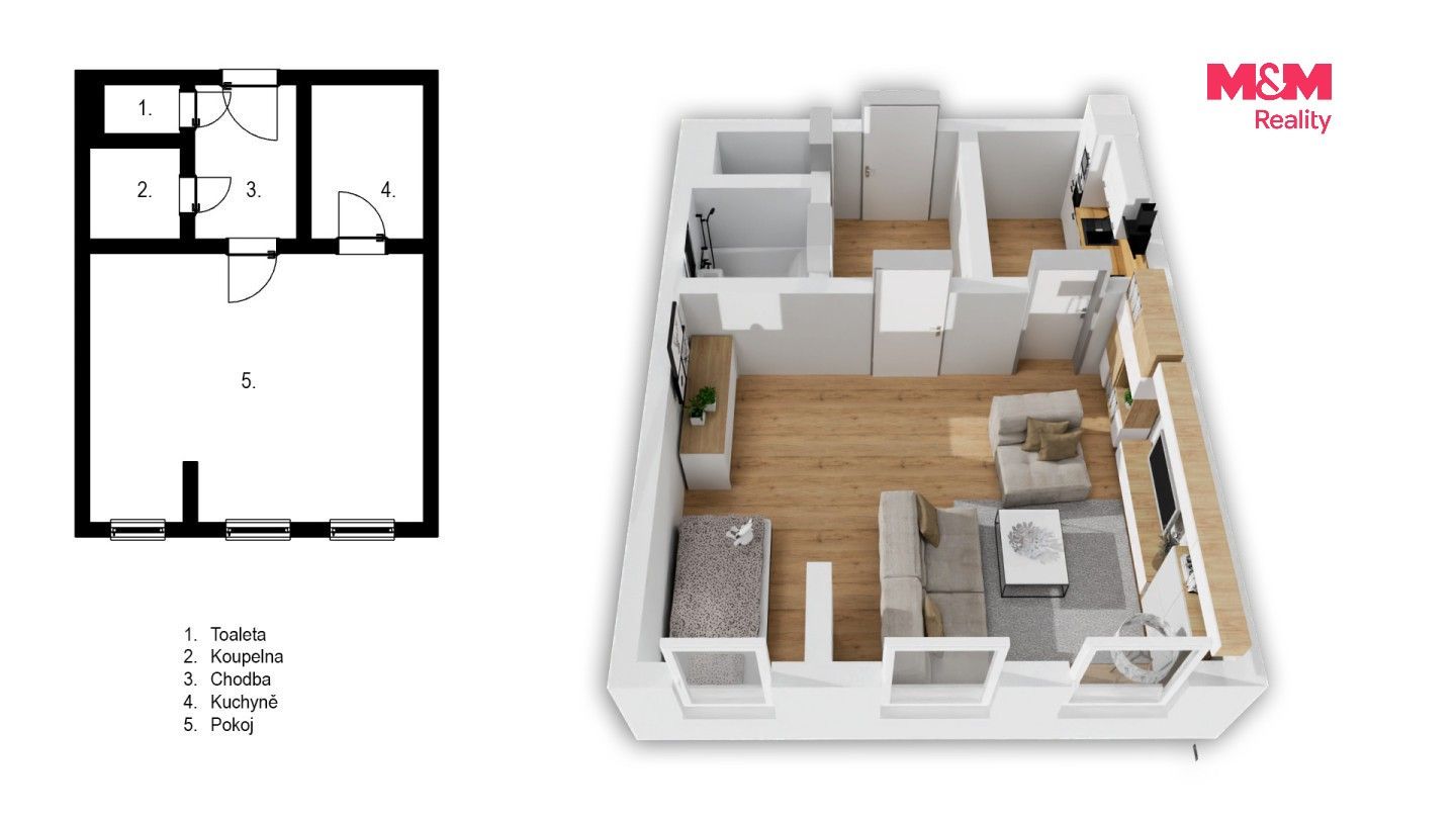 Byt 1+1 · 32 m² · tř. Václava Klementa, Mladá Boleslav - 3