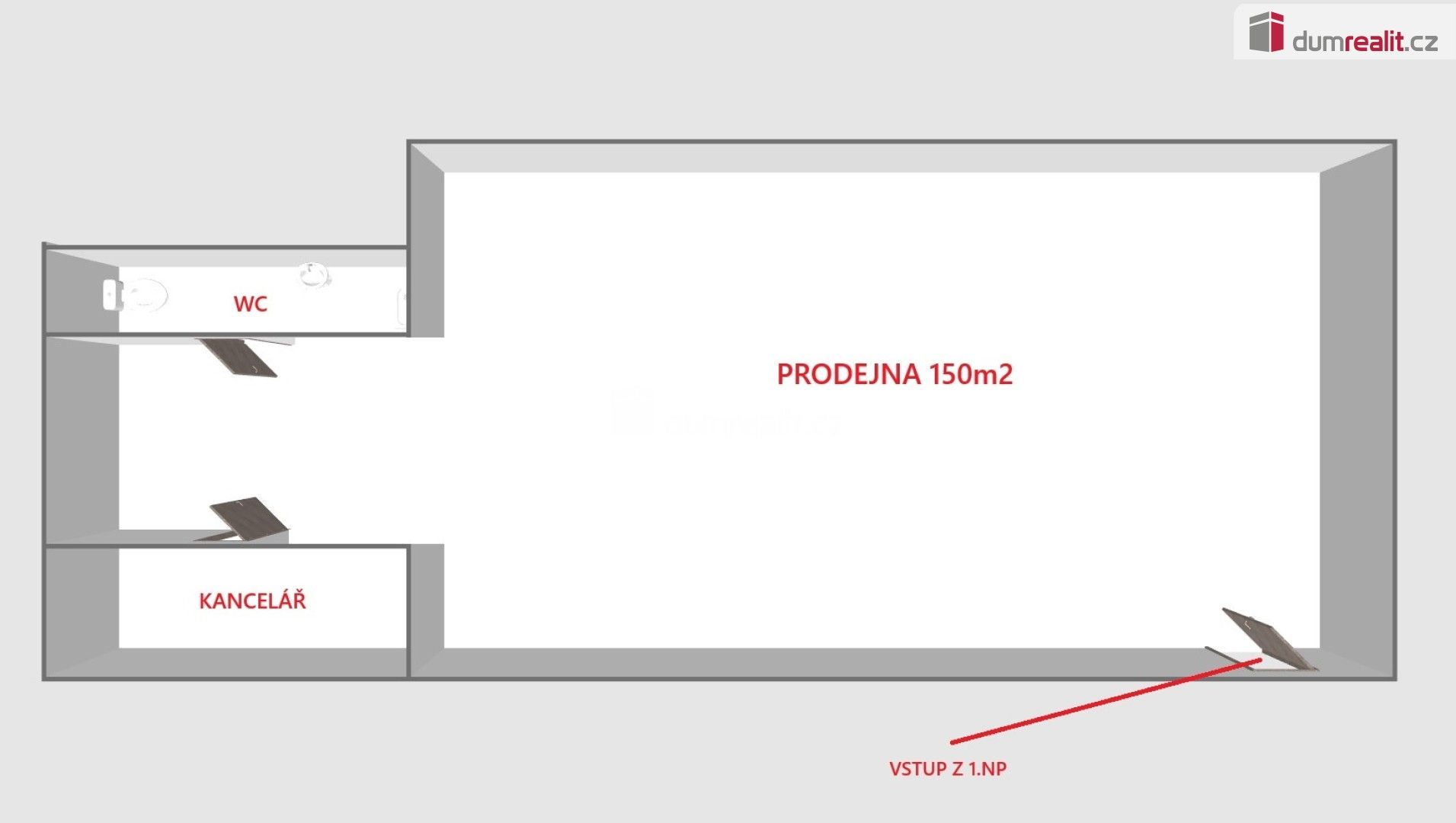 Pronájem obchodní prostory - Dolní Valy, Hodonín, 150 m²