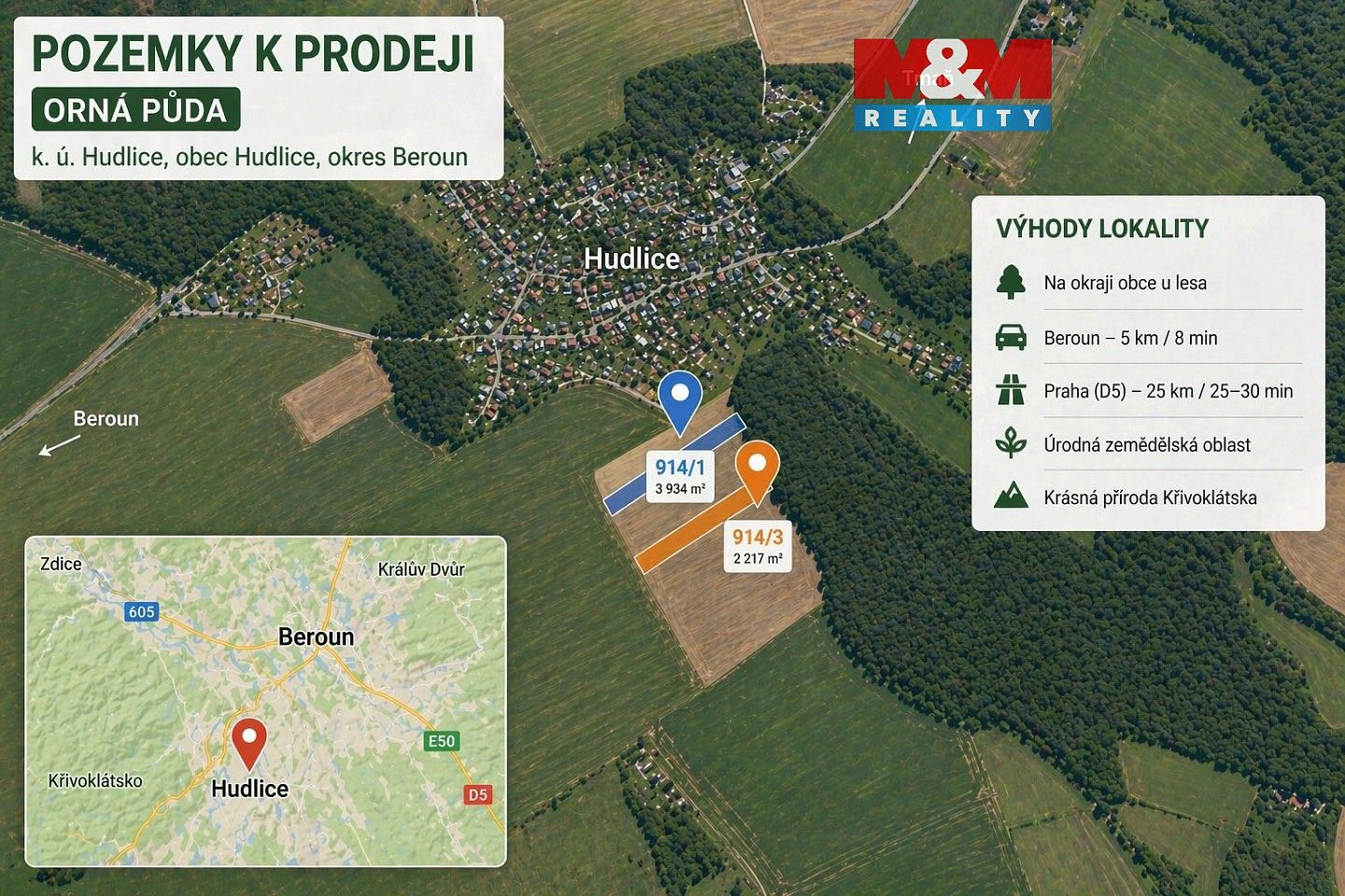 Zemědělské pozemky, Hudlice, okres Beroun, Středočeský kraj - 1
