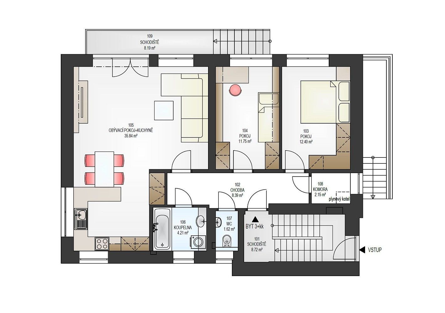 Byt 3+kk · 87 m² · Bílovice nad Svitavou, okres Brno-venkov - 3
