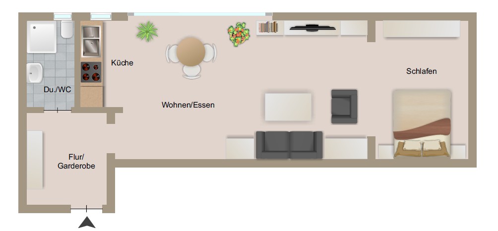 1+kk, Stuttgart Süd Baden-Württemberg 70180, 44 m² - 1