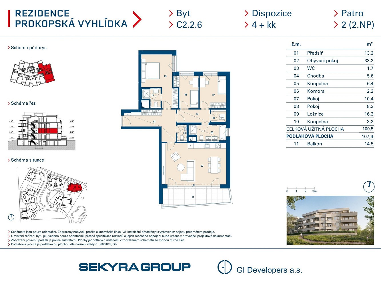 4+kk, Radlická, Praha 5 - Jinonice, 101 m² - 2
