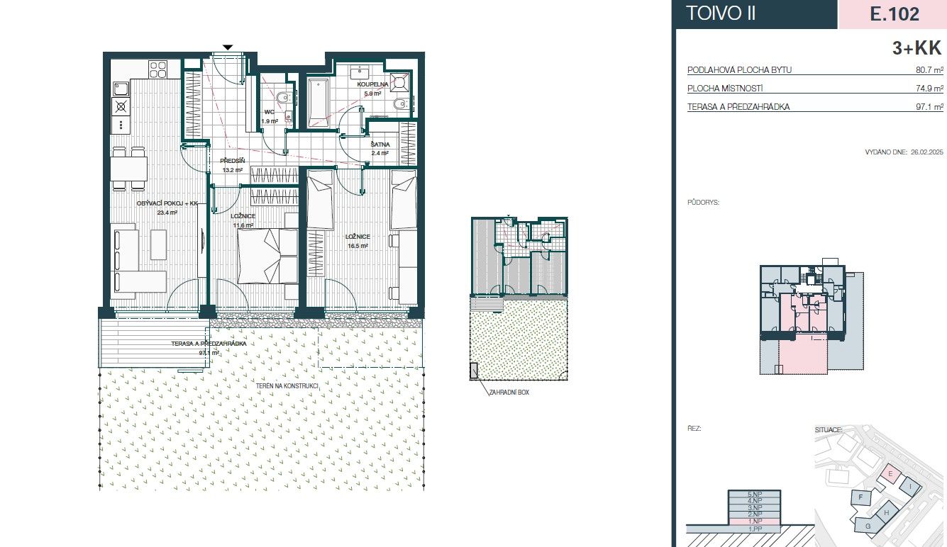 Prodej byt 3+kk - Komárkova, Praha, 80 m²