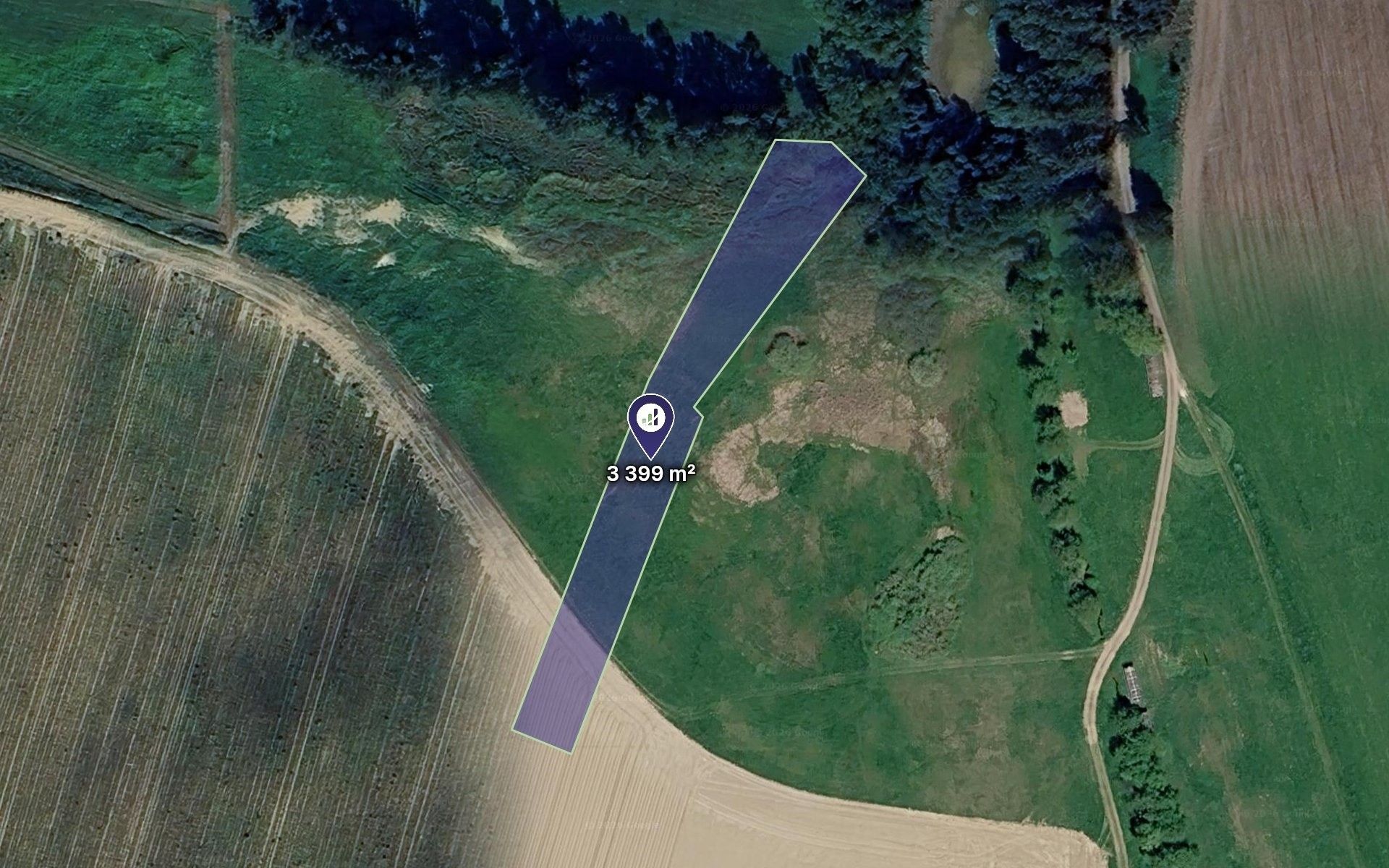 Louky, Předín, 3 399 m² - 1