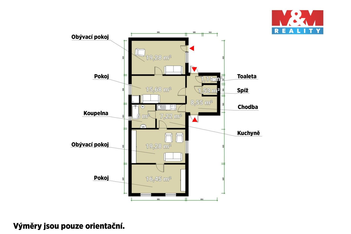 Prodej rodinný dům - Nedanice, Měčín, 95 m²