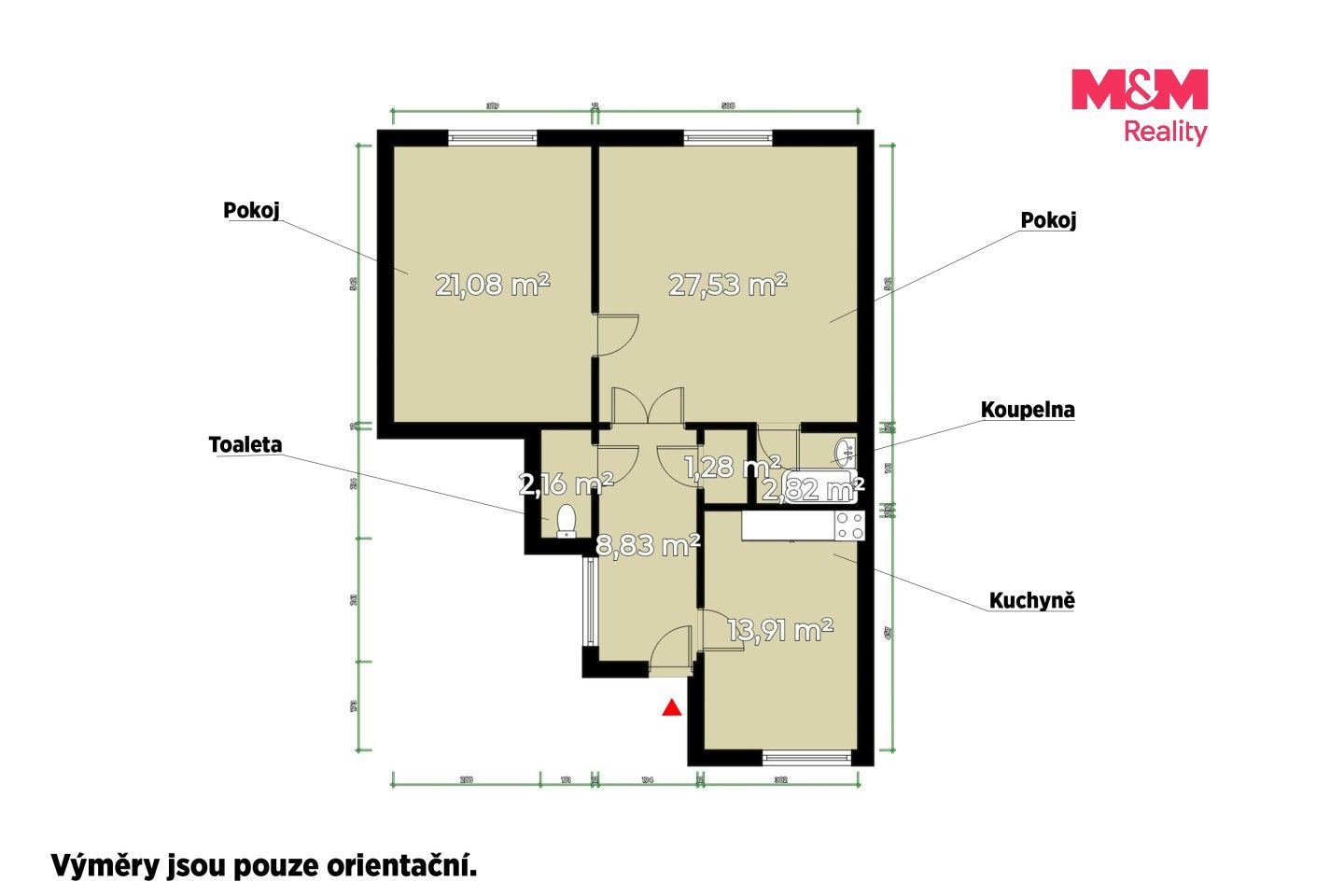 2+1, Rooseveltova, Plzeň, 81 m² - 2